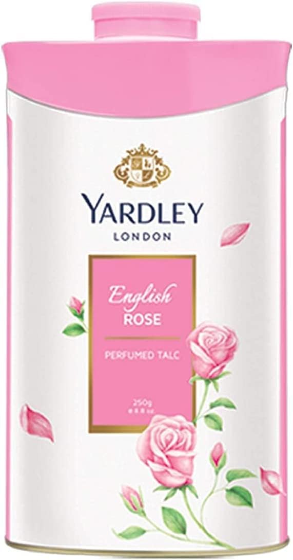 Yardley London – Fragancia floral fresca bloqueada en un polvo de talco perfumado fino y sedoso (Yardley London English Rose, paquete de 1 8.82 oz)