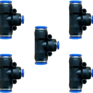 5 conectores reductores de tubo de 3 vías en forma de T de 0.394 in x 0.236 in x 0.394 in, empuje rápido para conectar la conexión en T 5 conectores reductores de tubo de 3 vías en forma de T de 0.394 in x 0.236 in x 0.394 in, empuje rápido para conectar la conexión en T
