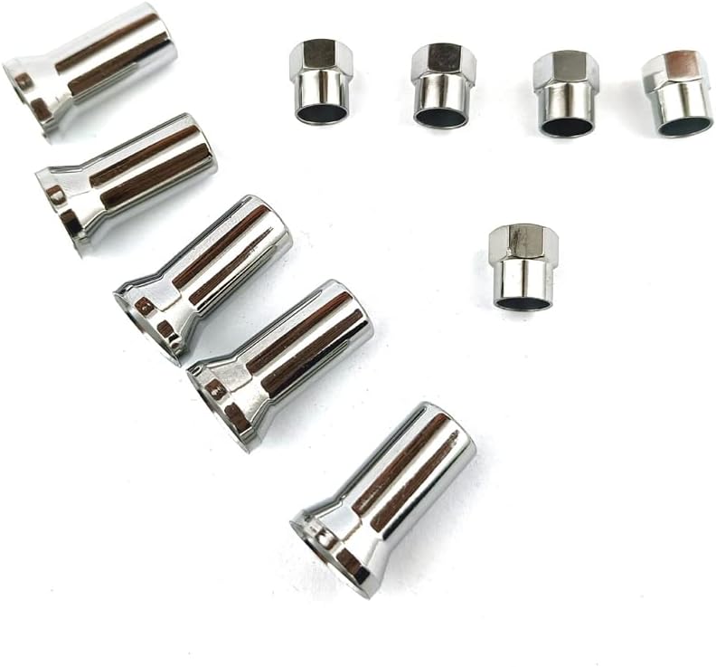 SEADEAR Funda de vástago de válvula de goma cromada ABS 10 piezas Kit de ajuste de tapa de válvula utilizado para TR413AC Kit de accesorios de