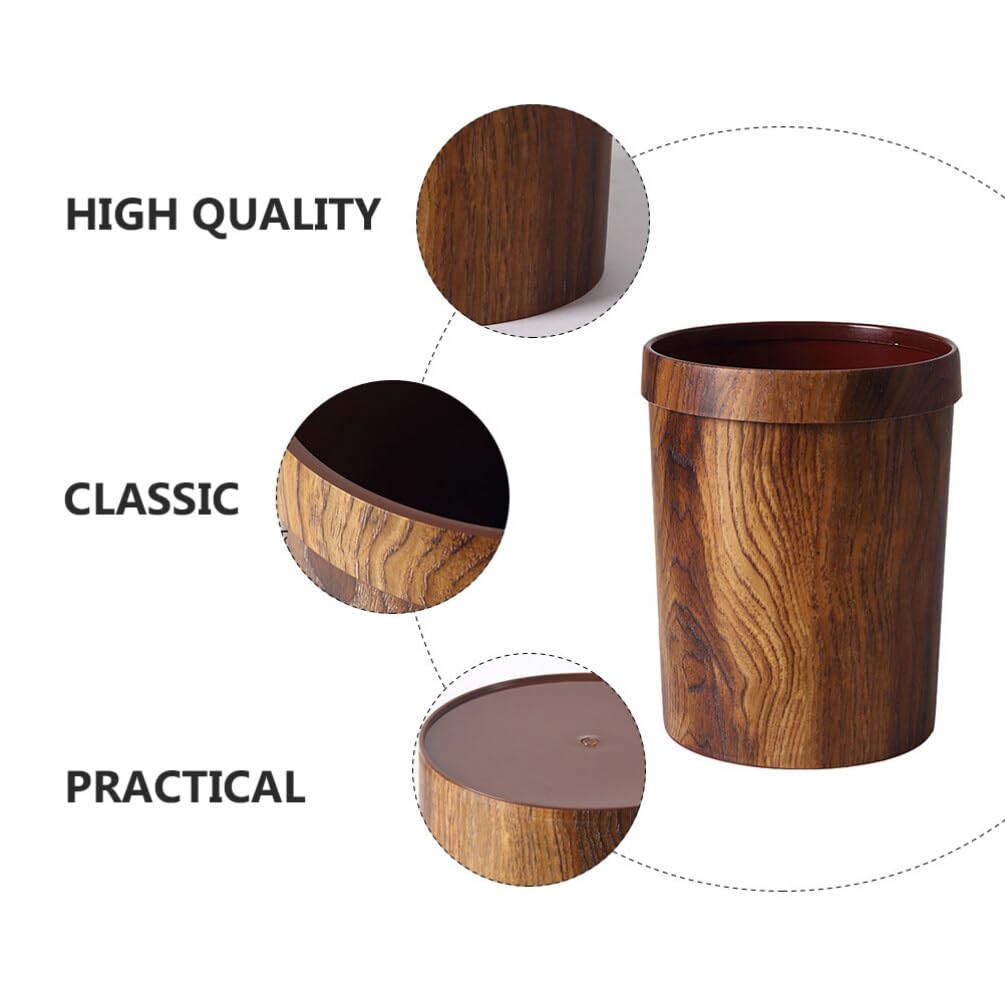 Alipis Cubo de basura de madera con parte superior abierta, cubo de basura retro, contenedor de basura para cocina, oficina, hogar, baño, debajo del