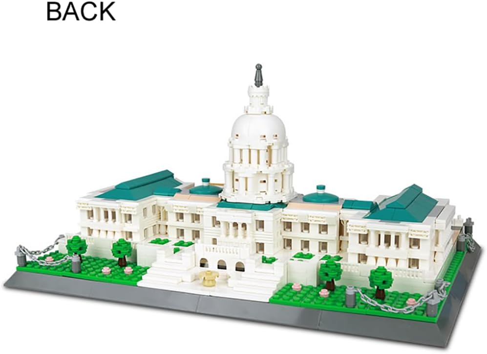1074 piezas de bloques de construcción del Capitolio de los Estados Unidos, juego de rompecabezas de arquitectura del mundo, colección de modelos