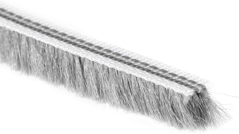 uxcell Cepillo para la intemperie, 15M49.2 pies, ranura para tarjetas, cepillo de barrido de puerta para ventana de puerta, 0.236×0.315inWxH