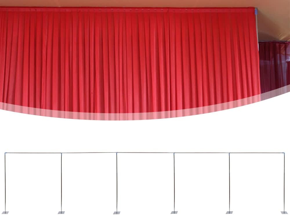 Soporte para telón de fondo de tubo de 10 x 50 pies, gran resistente, telón de fondo con base, telescópico, para bodas, fiestas, espectáculos de