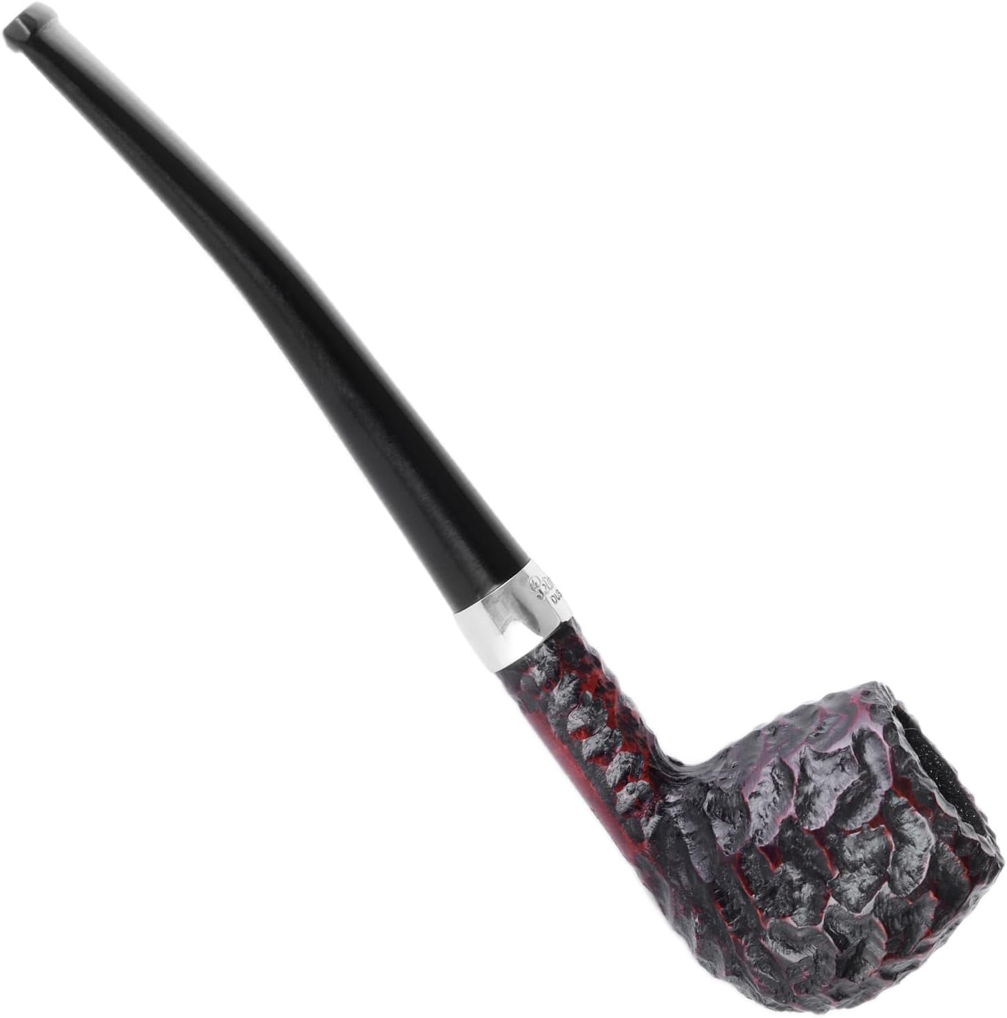 Peterson Pipes Junior Rusticated Canted Apple – Diseño vintage de pipa inglesa, pipa de tabaco pequeña hecha a mano, pipa de madera clásica de brezo
