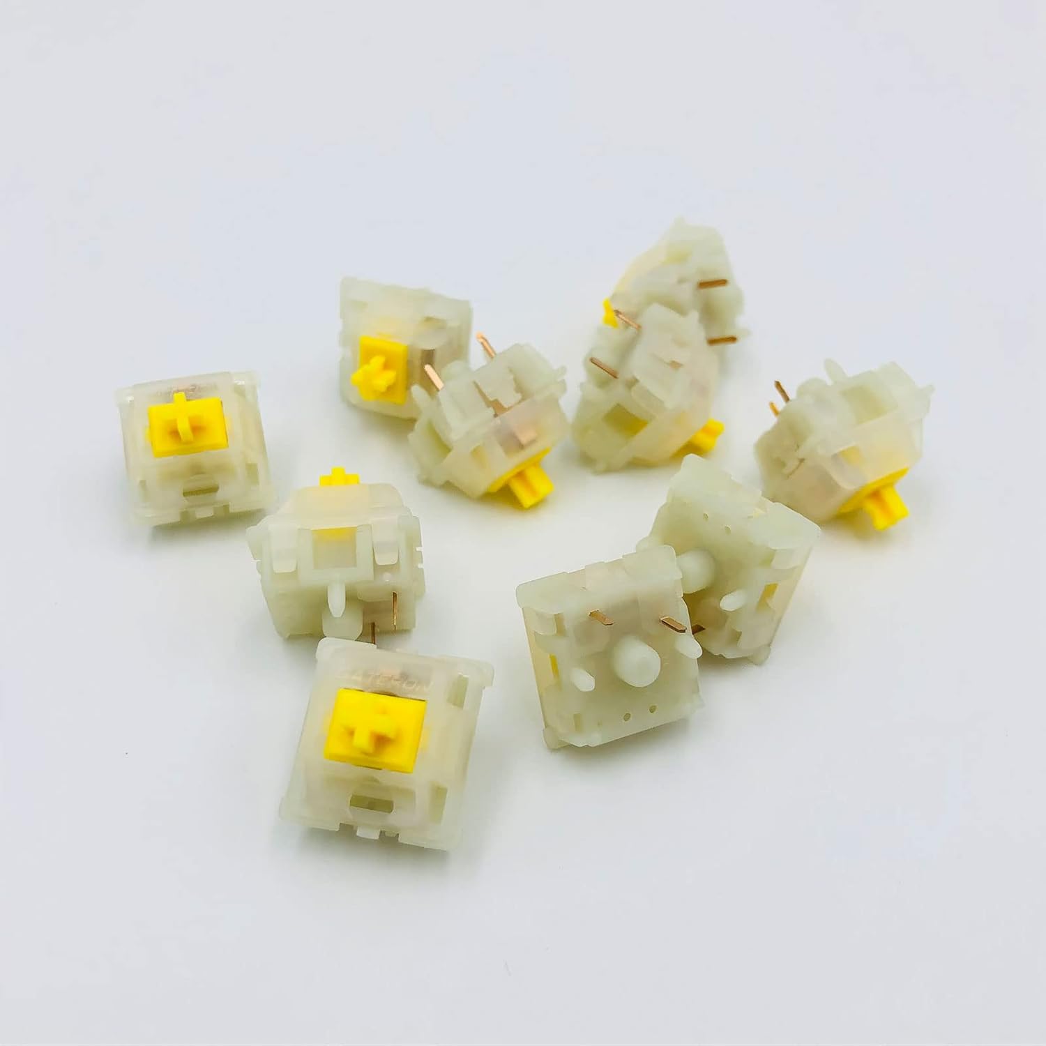 GATERON Interruptores de teclado lineales de 5 pines prelubricados para teclado mecánico MX (70 unidades, amarillo)
