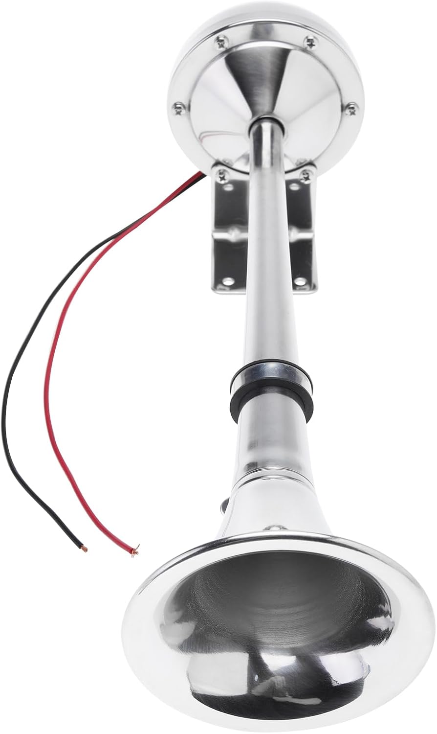 NovelBee Bocina de trompeta de barco marino de 12 V, bocina eléctrica única de acero inoxidable de 115 db para remolque de camión de barco