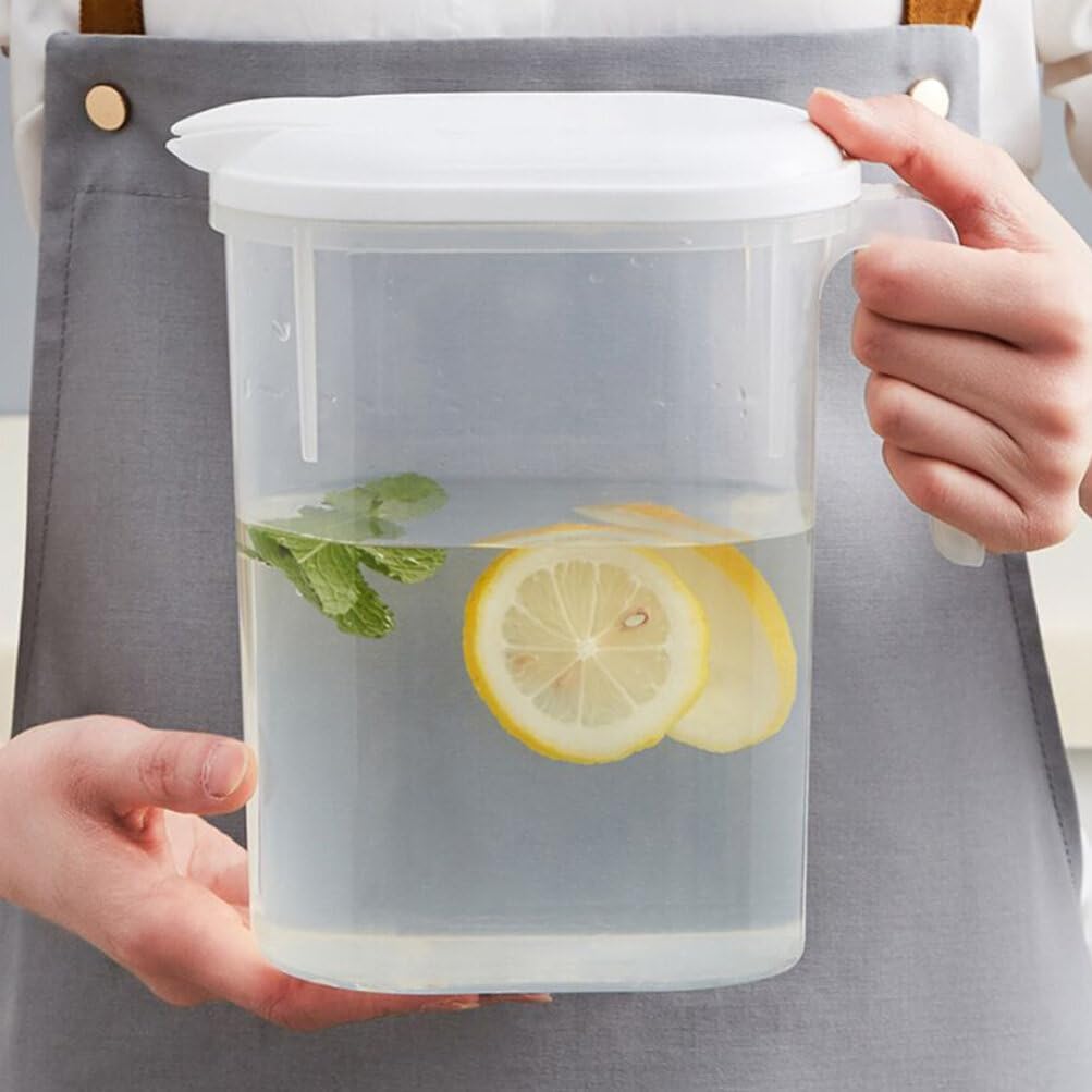 Uonlytech 1. Jarra grande de agua de 8 litros para bebidas frías con tapa, jarra de café, jarra de té helado, jarra de agua para agua fría caliente,