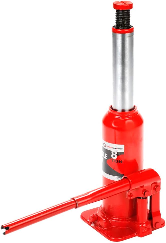 AFF Super Duty Gato de botella hidráulica de 8 toneladas, manual, cilindro soldado, construcción de acero de alta calidad, base forjada y soldada,