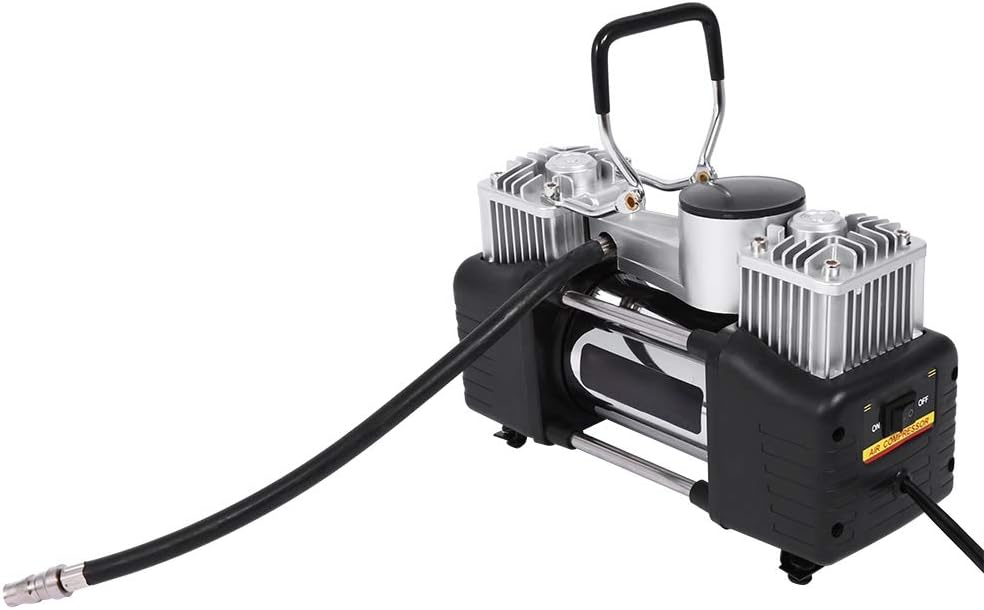 KIMISS Cilindros de inflado de neumáticos con bolsa portátil, mini compresor de aire portátil 150PSI inflador de neumáticos de coche, kit portátil,
