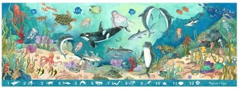 Melissa & Doug Debajo de las olas rompecabezas de piso de 48 piezas + paquete de minibloc de arte para rascar gratis 44936