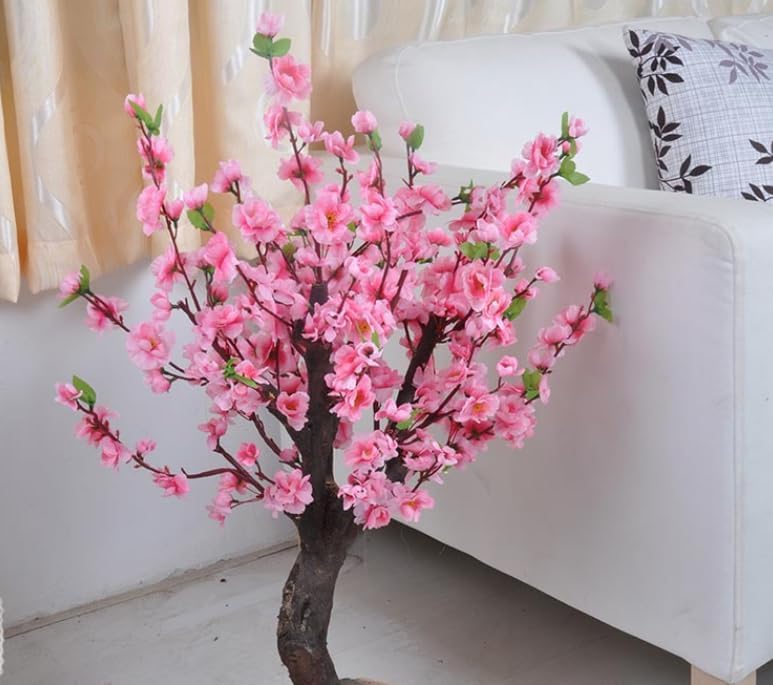 100 cabezas de flores de cerezo artificiales de seda para primavera, flor de ciruelo falso, relleno de jarrón, ramilletes para decoración de boda,