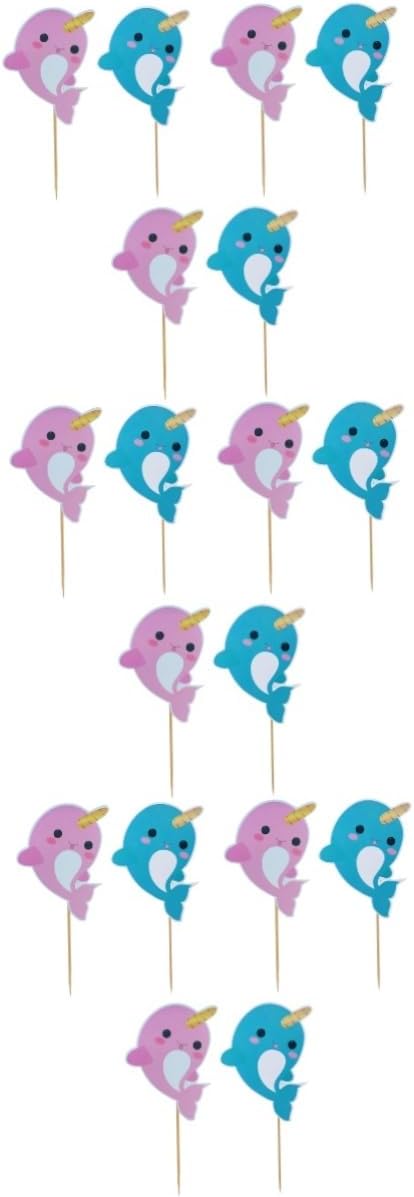 Alasum 18 Pcs Sea Cake Decoration Nautical Cupcake Picks Ocean Theme Birthday Party Decoration Beach Cupcake Topper Whale Decor Whale Cake
