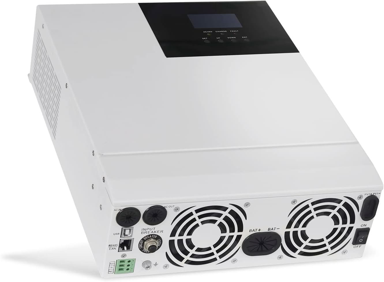 Y&H Inversor híbrido solar de 3000 W 24 V fuera de la red AC120V inversor de onda sinusoidal pura con controlador MPPT de 60 A PV Max entrada de 100