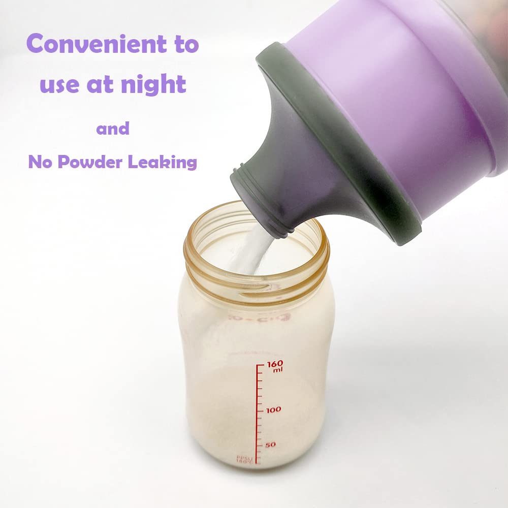 Dispensador de fórmula para bebés, Contenedor de fórmula, Libre de BPA, 4 capas, Contenedor de almacenamiento de viaje para alimentación del bebé,
