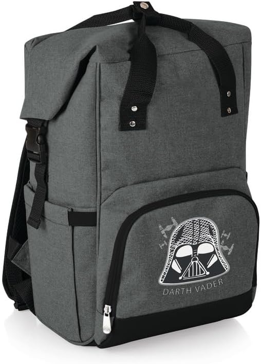 PICNIC TIME – Mochila enfriadora enrollable OTG Darth Vader de Star Wars, mochila de senderismo, bolsa térmica suave, (gris jaspeado)