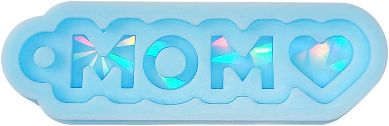 Molde de silicona brillante para mamá y papá, molde de luz y adorno, llavero de bricolaje, joyería de resina epoxi, moldes para manualidades de