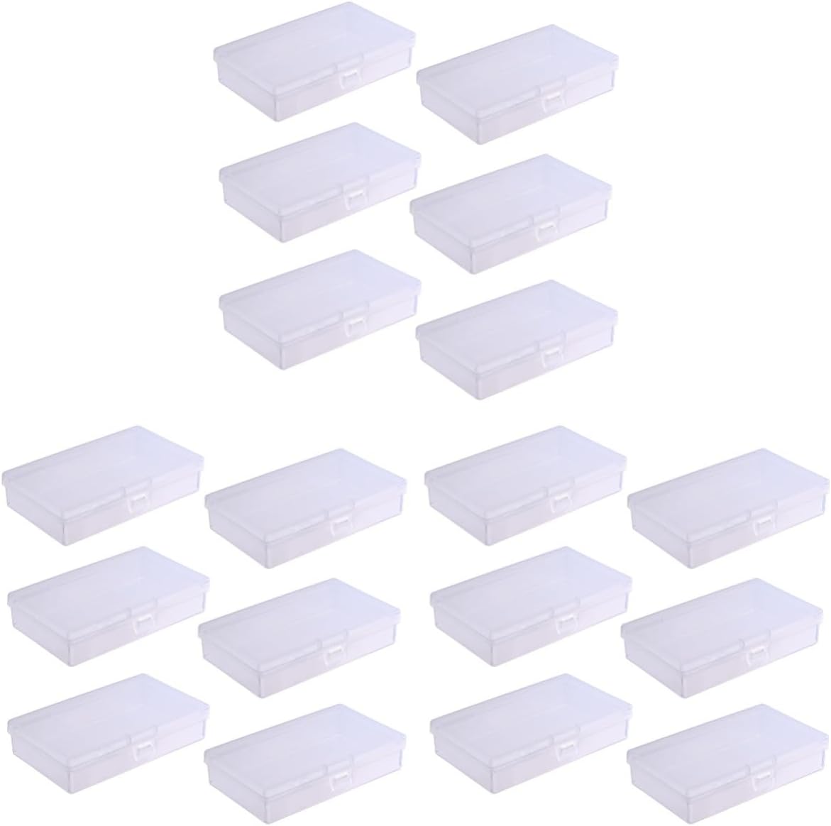 EXCEART Caja de almacenamiento rectangular de plástico transparente, caja de joyería transparente, contenedor práctico, contenedor de plástico para