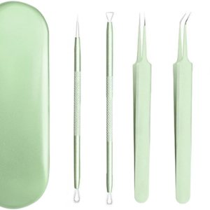 BIVIZKU Kit de herramientas para eliminar puntos negros, kit de 5 piezas, kit profesional de eliminación de acné de acero inoxidable para nariz y BIVIZKU Kit de herramientas para eliminar puntos negros, kit de 5 piezas, kit profesional de eliminación de acné de acero inoxidable para nariz y