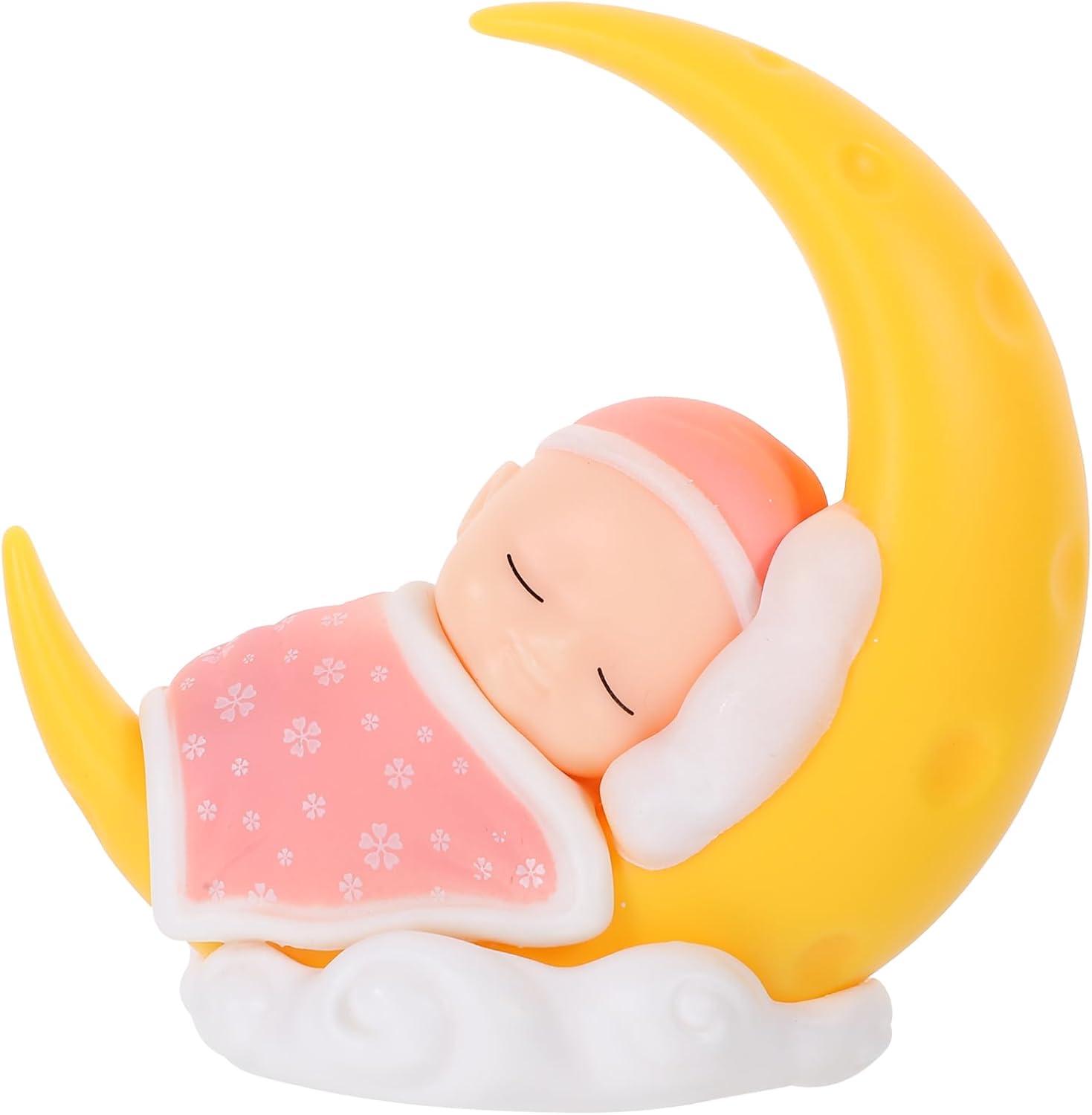 Toyvian Decoración de pastel de bebé para dormir, figura de luna para bebé, adornos para tablero de instrumentos de automóvil, decoración de