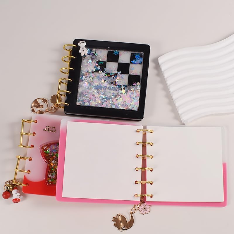 Kit de moldes de resina para cuadernos, moldes de resina epoxi de fundición de arena movediza para cuadernos, molde de silicona para cuaderno de