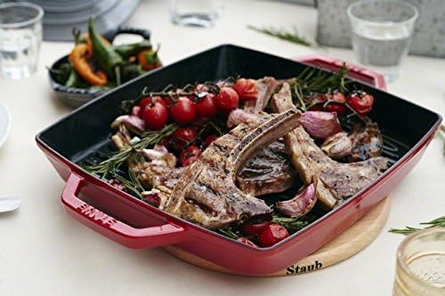 Staub Parrilla cuadrada de doble asa de 9 pulgadas, color negro