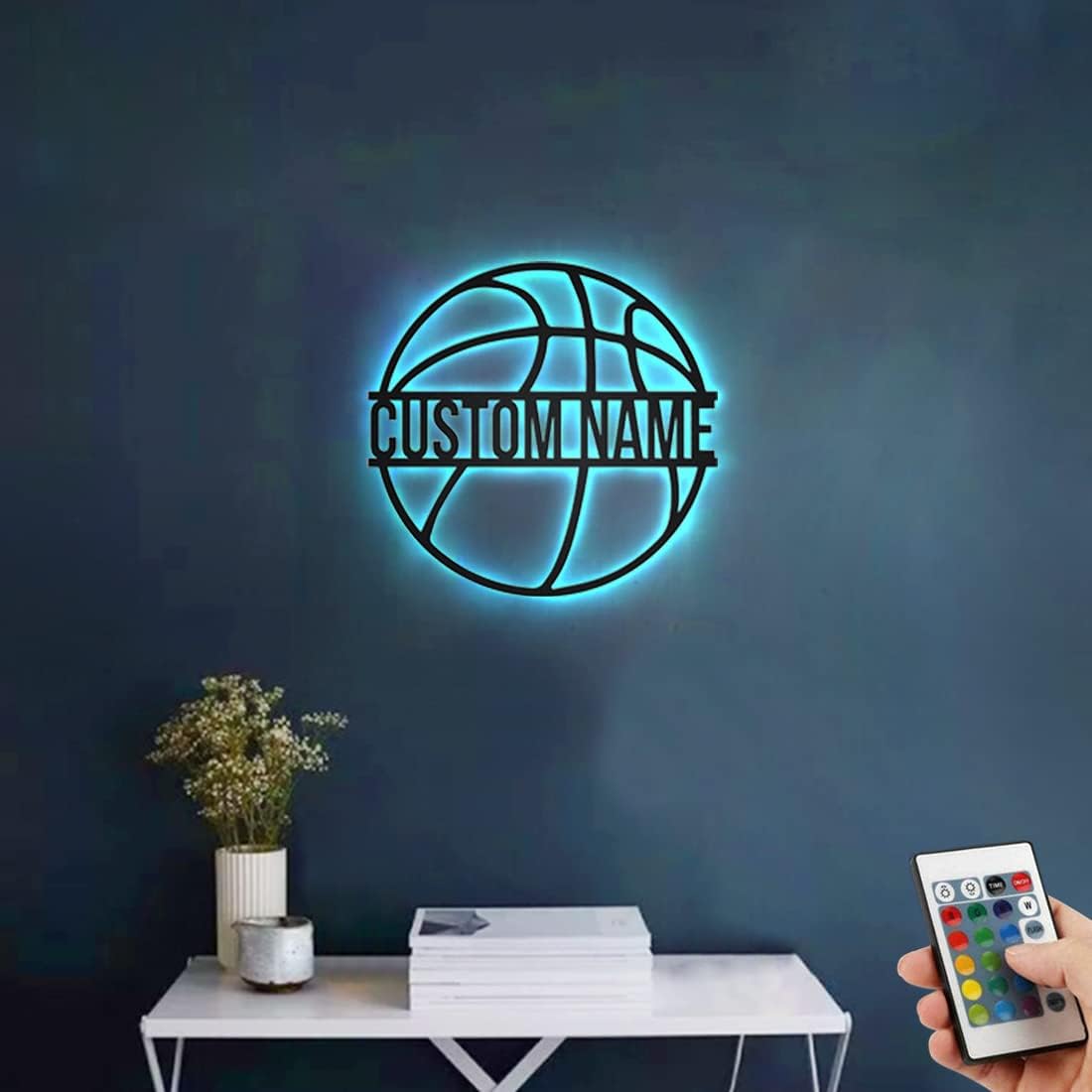 Regalos personalizados de baloncesto para niños, letreros de nombre de jugador de baloncesto personalizados, decoración única, lámpara LED, luz