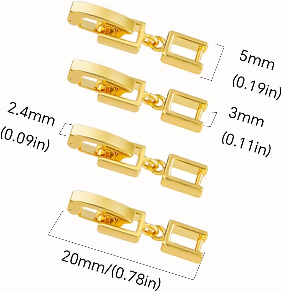 Lovejftty Extensor de pulsera de collar dorado para mujer, 4 cierres plegables de joyería para fabricación de joyas