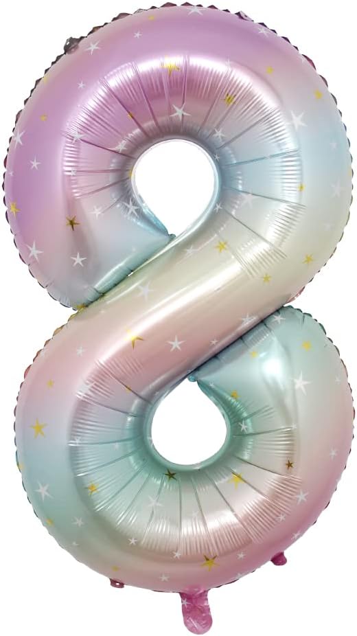 Globos de helio de 40 pulgadas con degradado de estrella arcoíris de tamaño grande, globos de helio para fiesta de cumpleaños, decoración de