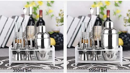 Shaker Barware Set Stainless Cocktail Shaker Set Bartender Kit Includes Plastic Rack (Size  550ml) ()