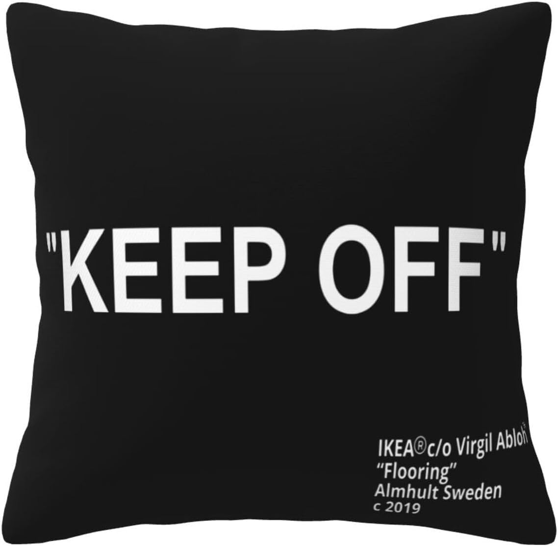 EyewEb Funda de almohada con texto en inglés Keep Off, dos paquetes, color negro, cómoda, transpirable, de lino y algodón, impresión de una cara,
