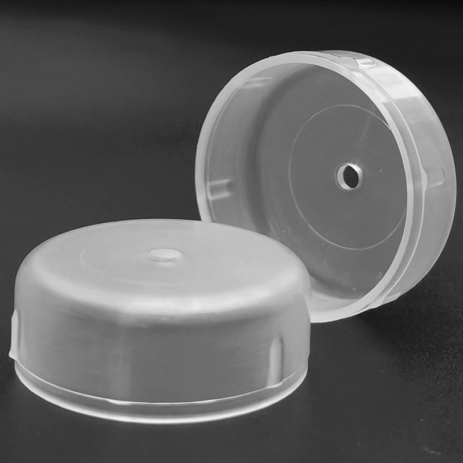 Paquete de 24 protectores de suelo de hierro forjado de 1.25 pulgadas para muebles de patio, patas de silla al aire libre, transparentes..