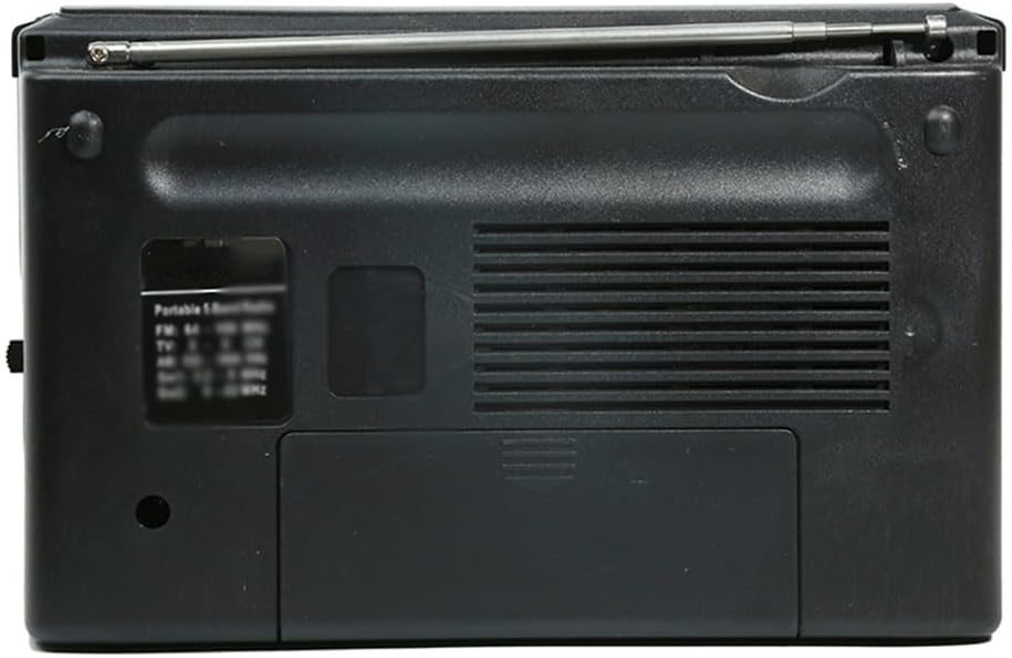 Radio meteorológica AMFMTVSW Radio meteorológica 5 bandas Altavoz de radio meteorológica alimentada por batería para ancianos Tarjeta de soporte