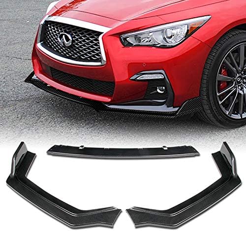 EPARTS-GOGOGO EPARTS – Juego de alerón de barbilla para parachoques delantero, 3 piezas, compatible con modelos Infiniti Q50 Sport 2018-2021 (estilo