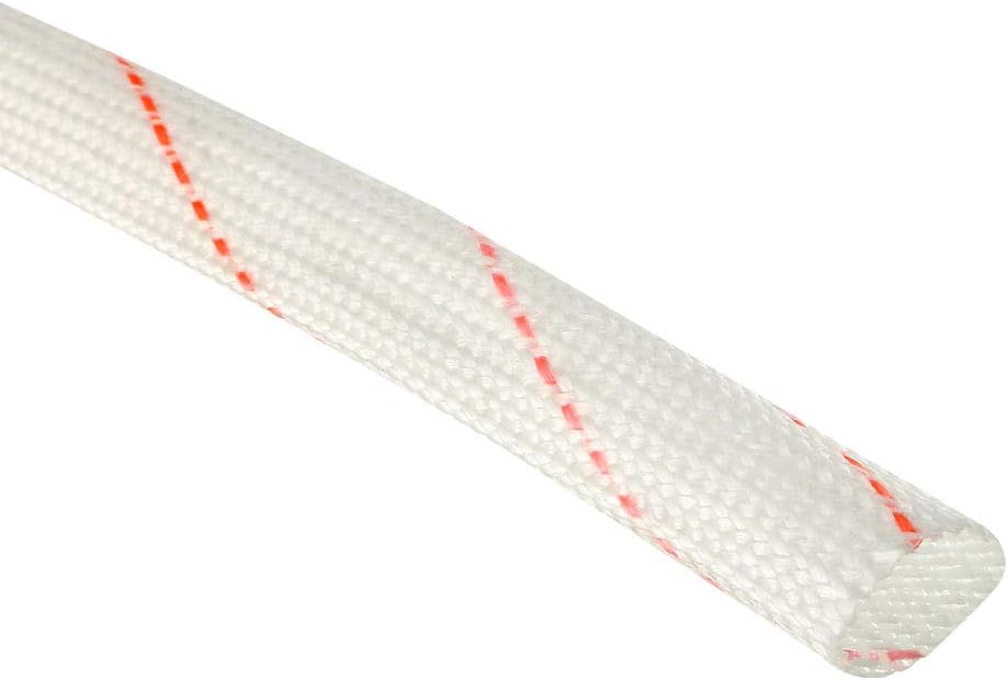 uxcell Manga de protección térmica de fibra de vidrio de 0.394 in (38 pulgadas) ID x 2.46 pies de tubo de manga de fibra de vidrio de silicona de