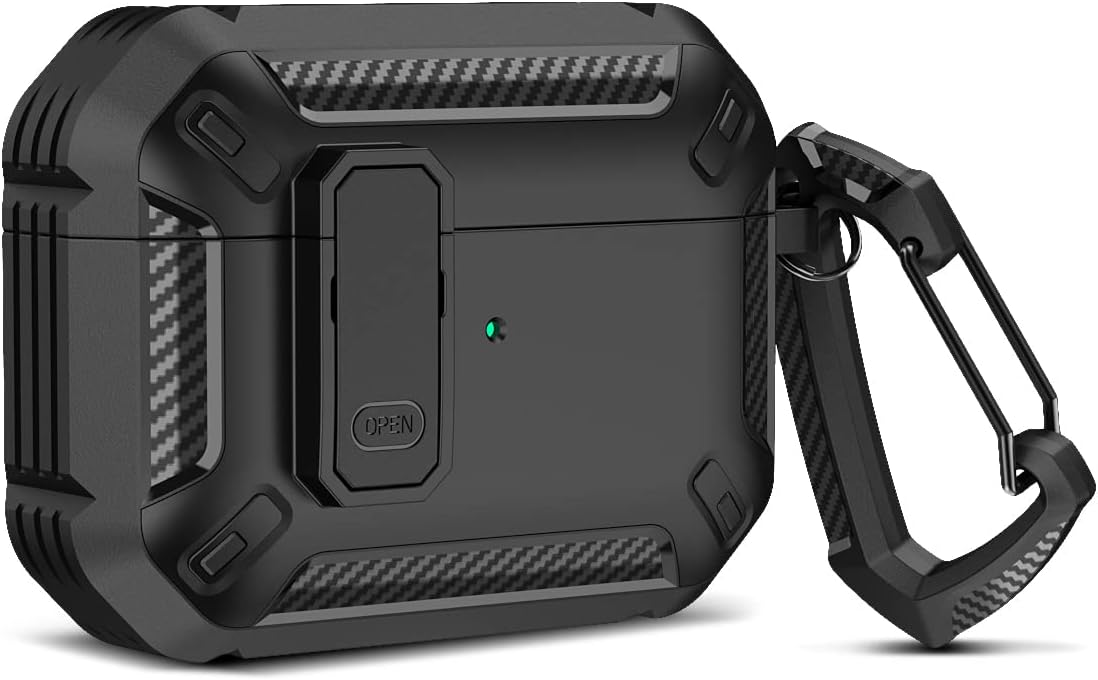 HARMARK Funda diseñada para Airpods Pro de 2 generación (2023), a prueba de golpes, funda para AirPods Pro 2 para hombres y mujeres, con bloqueo y