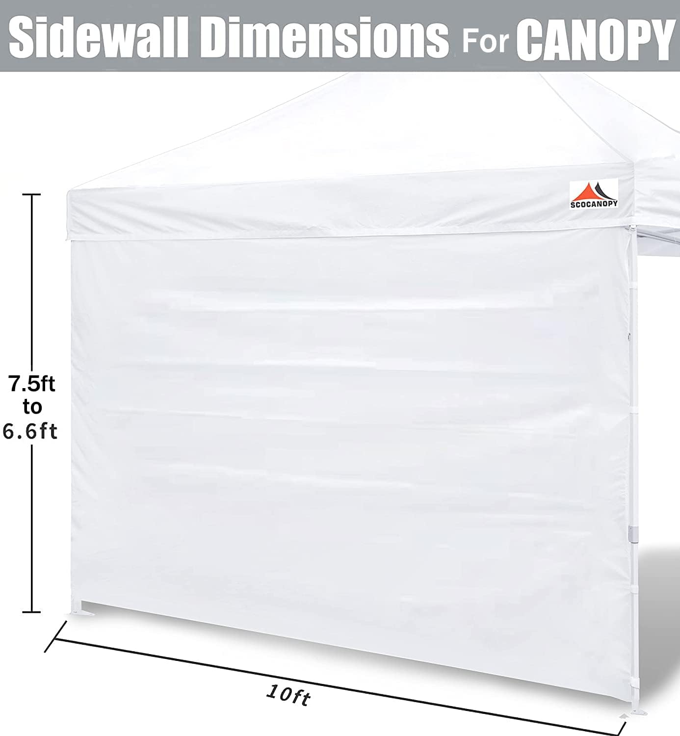SCOCANOPY SideWall – Marco para toldo de 10 x 10 pulgadas, paquete de 4 unidades, color blanco