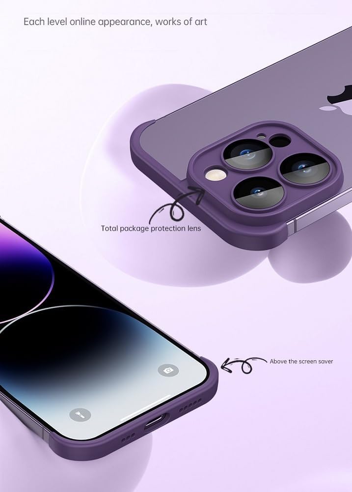 Real Bare – Funda para teléfono sin marco diseñada para iPhone 13 Pro, protector de lente de cámara, almohadilla de esquina de TPU a prueba de