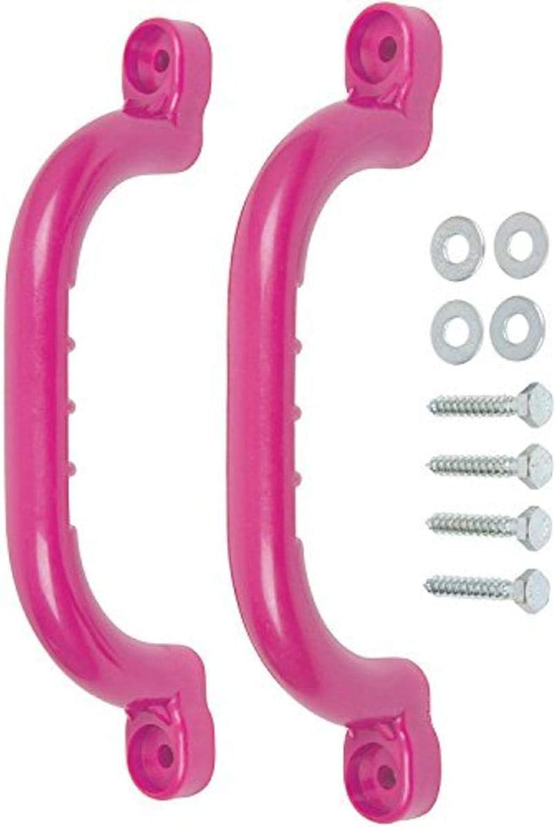 Manijas para patio de juegos con logotipo SSS, rosa, 10 pulgadas