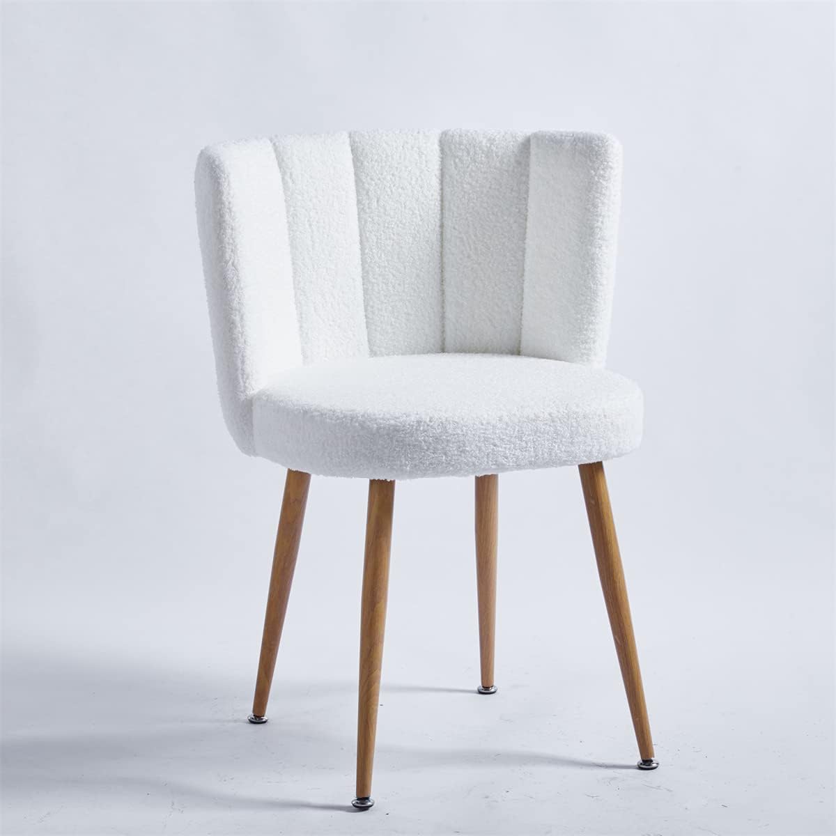 Juego de 2 sillas decorativas, silla de sala de estar, silla de ocio con patas de color madera, sillón tapizado de tela con respaldo copetudo, silla
