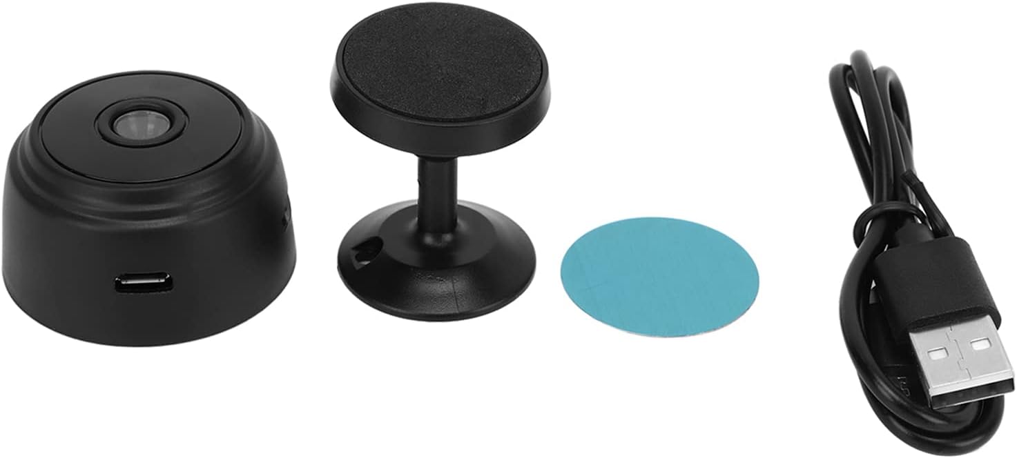 PenRux Mini cámara oculta, cámara inalámbrica HD 1080P, mini cámara espía WiFi oculta con cubierta trasera magnética, cámaras de vigilancia de