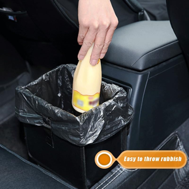 1 basurero colgante para automóvil, 8.6 x 8.6 x 5.7 pulgadas, caja de almacenamiento impermeable para asiento trasero, consola central de asiento