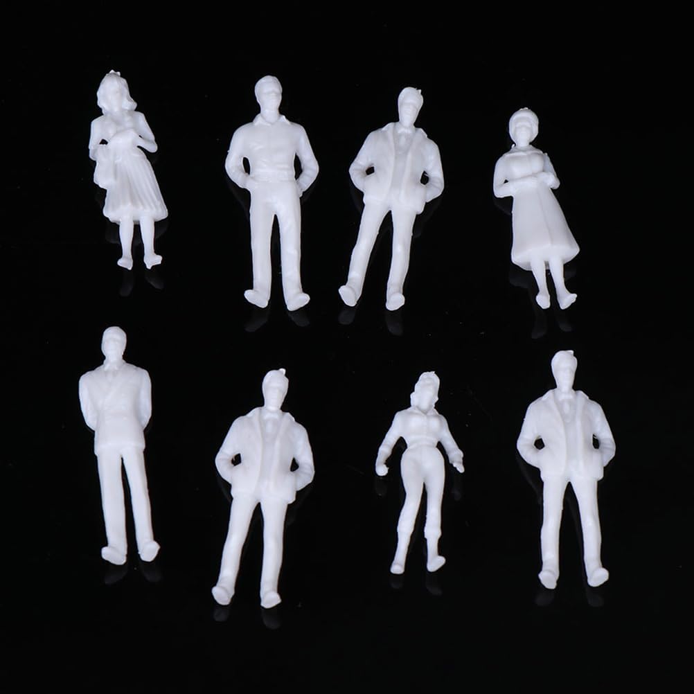 Figuras de personas pintadas Modelos realistas de plástico Figura miniatura blanca Modelos a escala de personas 50 piezas diferentes