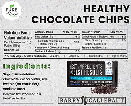 Mini chispas de chocolate veganas sin lácteos, 9 onzas (paquete de 3)  Todo natural  Certificado Kosher  Sin gluten, sin lácteos, sin nueces
