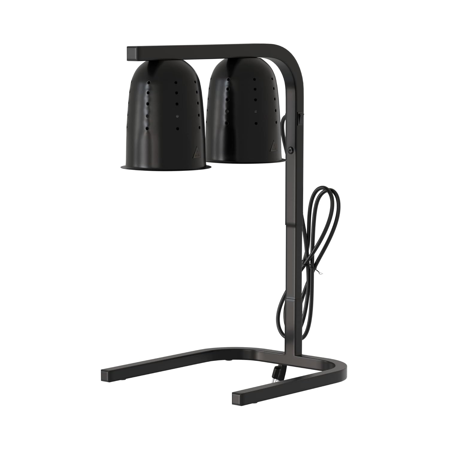 Lámpara de calor de pie negra con 2 bombillas – 120 V, 500 W, W62-BLK, calentador de bufé de alimentos comercial, restaurante, servicio de alimentos