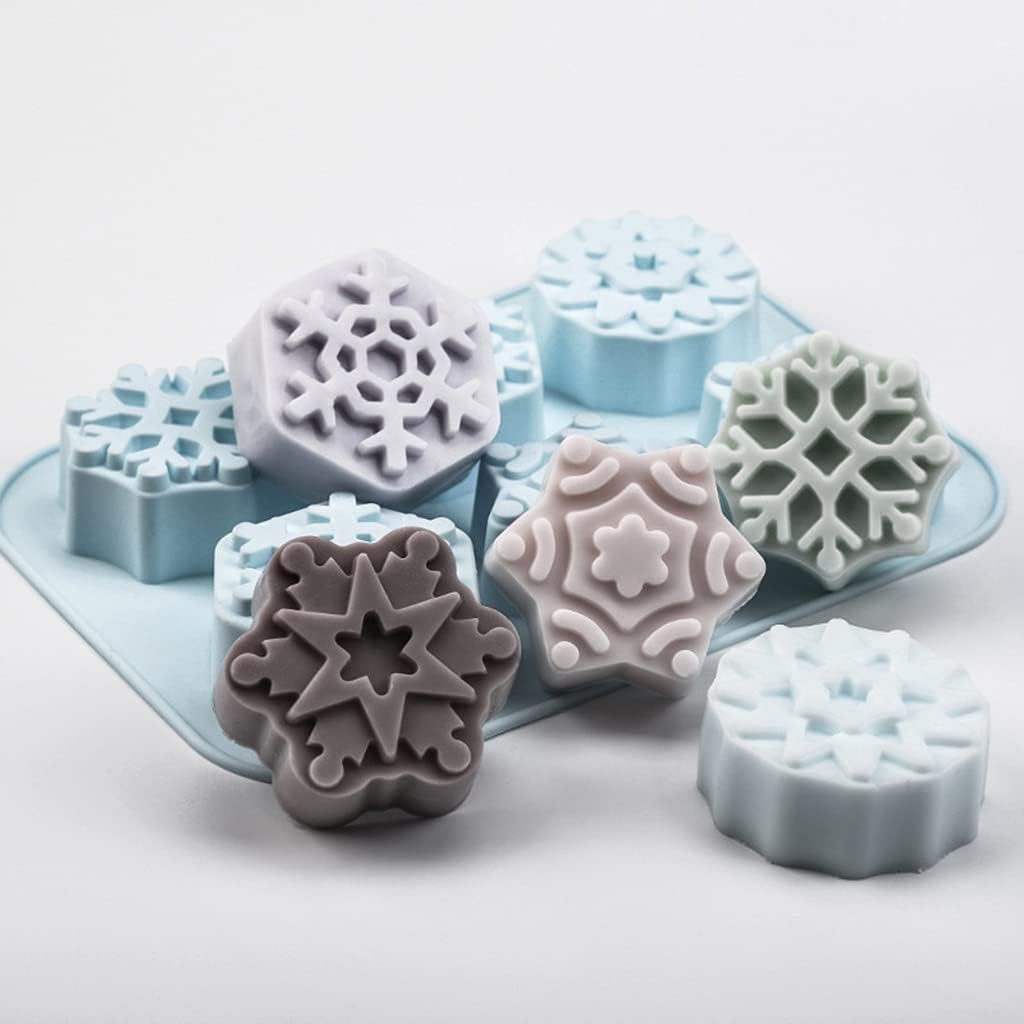 Molde de copo de nieve de silicona para hacer jabón hecho a mano DIY molde de yeso aromático moldes de silicona para velas