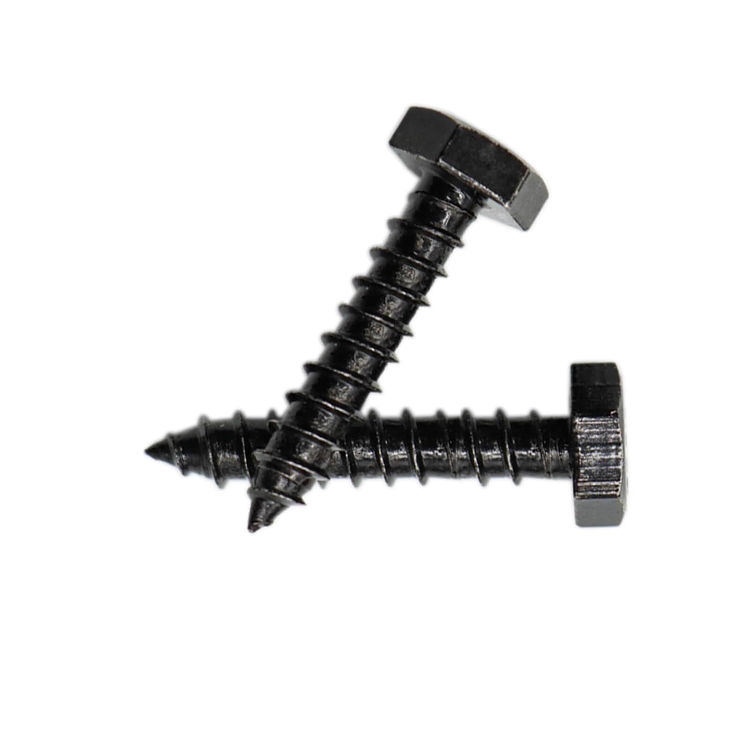 Qlvily 25 tornillos de retraso hexagonales de acero inoxidable de 14″ x 1-14″, color negro
