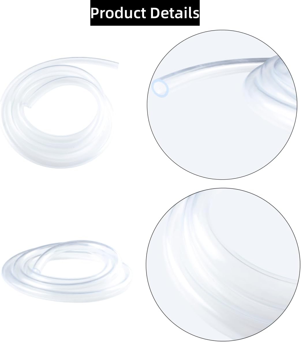 Tubo de PVC de 1 pulgada de diámetro interior x 1-14 pulgadas de diámetro exterior – Tubo de vinilo transparente de 10 pies con 4 abrazaderas de