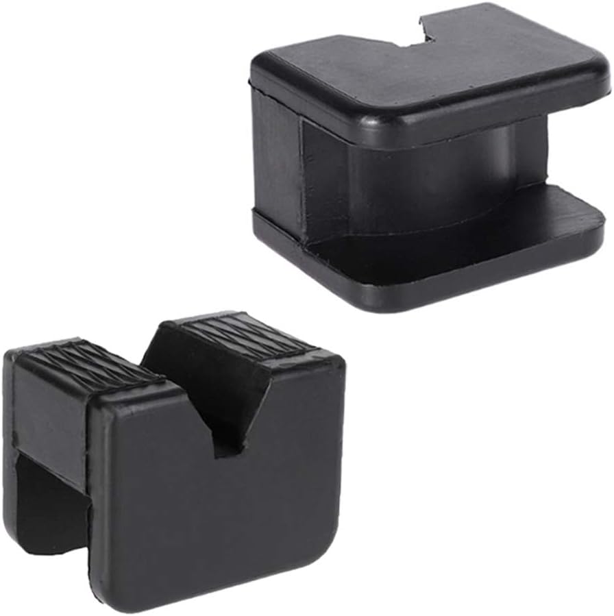 Paquete de 2 adaptadores de goma para soporte de gato, protector de soldadura de riel ranurado de goma universal