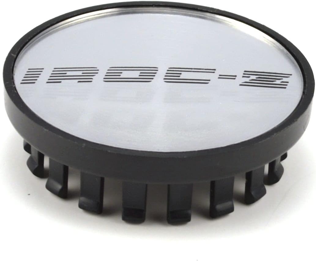 Tapa central de rueda plateada y negra de 16 pulgadas con emblemas de repuesto para Chevrolet IROC Z Camaro 1988-1990