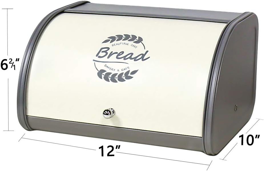 X458 – Recipientes de almacenamiento para panpapeleracocina con tapa superior enrollable (gris)